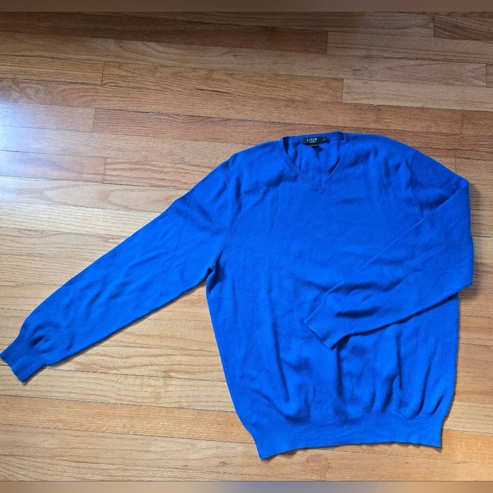 J. Crew Blue Pima Cotton Sweater Men’s Classic Minimalist